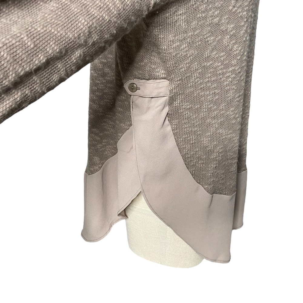 Deletta Anthropologie Neutral Long Sleeve Scoop Neck Taupe Sweater Top Large - Picture 9 of 13